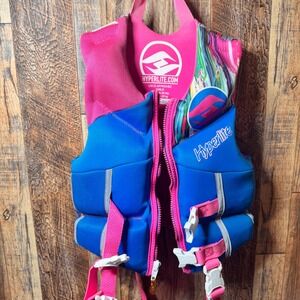 Hyperlite Child USCG Approved Life Vest 30-50 Lbs. Boating Safety Vest Pink Blue